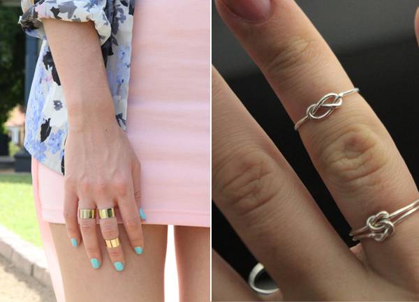 Porter une bague de phalange 2 en 1